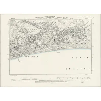 1896 Map of Hampshire & Isle of Wight LXXXVI.SW, 1899 Print