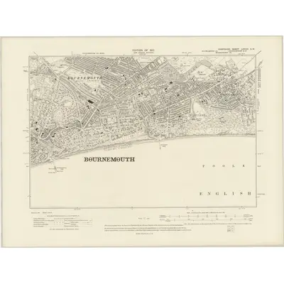 1907 Map of Hampshire & Isle of Wight LXXXVI.SW, 1910 Print