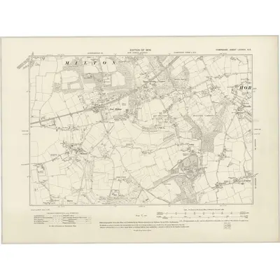 1907 Map of Hampshire & Isle of Wight LXXXVII.NE, 1909 Print