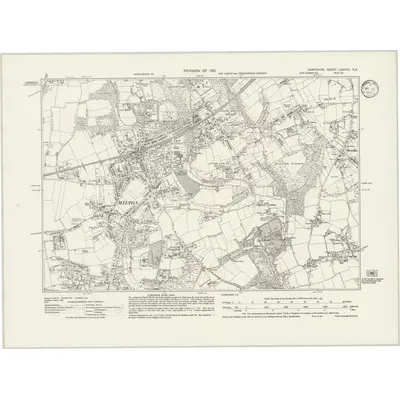 1931 Map of Hampshire & Isle of Wight LXXXVII.NE, 1933 Print