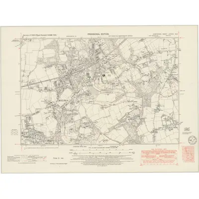 1938 Map of Hampshire & Isle of Wight LXXXVII.NE, 1949 Print