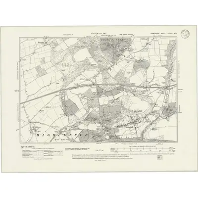 1907 Map of Hampshire & Isle of Wight LXXXVII.NW, 1933 Print