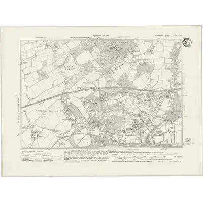 1931 Map of Hampshire & Isle of Wight LXXXVII.NW, 1933 Print