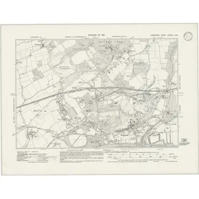 1931 Map of Hampshire & Isle of Wight LXXXVII.NW, 1946 Print
