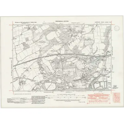 1938 Map of Hampshire & Isle of Wight LXXXVII.NW, 1947 Print