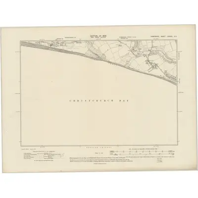 1907 Map of Hampshire & Isle of Wight LXXXVII.SE, 1909 Print
