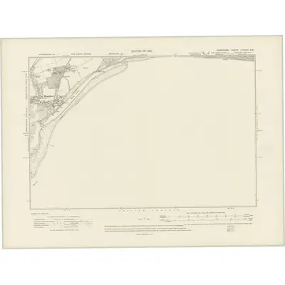 1907 Map of Hampshire & Isle of Wight LXXXVII.SW, 1910 Print
