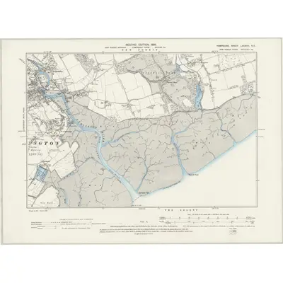 1896 Map of Hampshire & Isle of Wight LXXXVIII.NE, 1898 Print