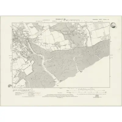1931 Map of Hampshire & Isle of Wight LXXXVIII.NE, 1933 Print