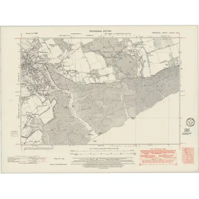 1939 Map of Hampshire & Isle of Wight LXXXVIII.NE, 1949 Print