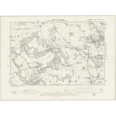 1896 Map of Hampshire & Isle of Wight LXXXVIII.NW, 1898 Print