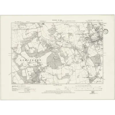 1931 Map of Hampshire & Isle of Wight LXXXVIII.NW, 1933 Print