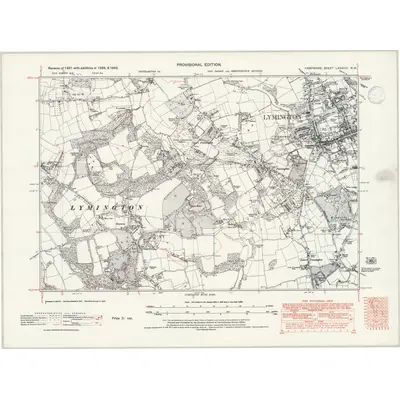 1938 Map of Hampshire & Isle of Wight LXXXVIII.NW, 1947 Print