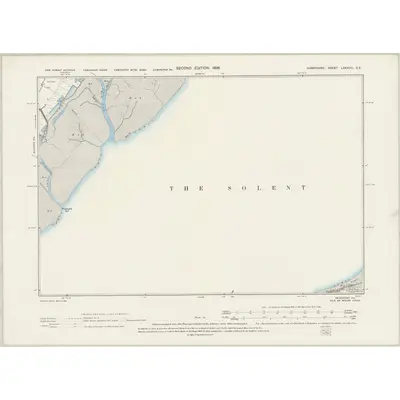 1896 Map of Hampshire & Isle of Wight LXXXVIII.SE, 1898 Print