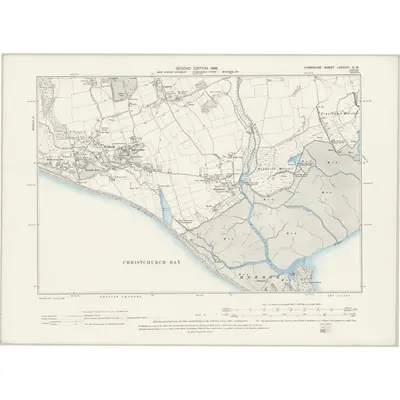 1896 Map of Hampshire & Isle of Wight LXXXVIII.SW, 1898 Print