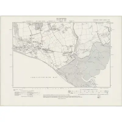 1907 Map of Hampshire & Isle of Wight LXXXVIII.SW, 1942 Print