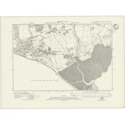 1931 Map of Hampshire & Isle of Wight LXXXVIII.SW, 1933 Print