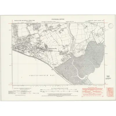 1938 Map of Hampshire & Isle of Wight LXXXVIII.SW, 1947 Print