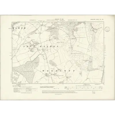 1909 Map of Hampshire & Isle of Wight VIII.SE, 1936 Print