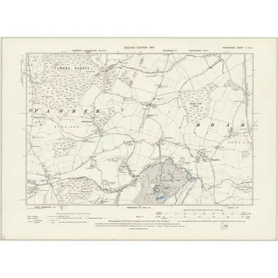 1894 Map of Hampshire & Isle of Wight X.NE, 1897 Print