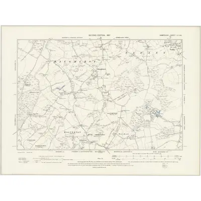 1894 Map of Hampshire & Isle of Wight X.NW, 1897 Print