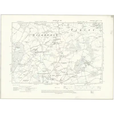 1909 Map of Hampshire & Isle of Wight X.NW, 1913 Print