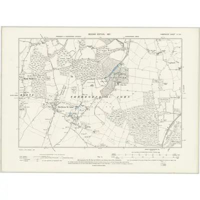 1894 Map of Hampshire & Isle of Wight X.SE, 1897 Print