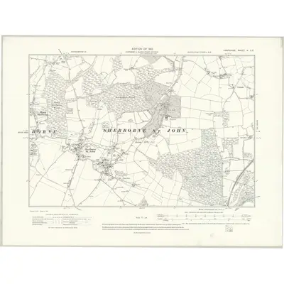 1909 Map of Hampshire & Isle of Wight X.SE, 1912 Print