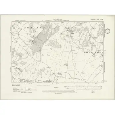 1909 Map of Hampshire & Isle of Wight X.SW, 1935 Print
