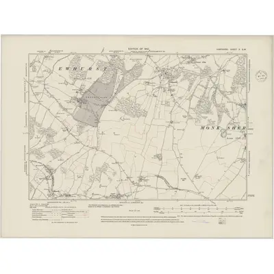 1909 Map of Hampshire & Isle of Wight X.SW, 1948 Print