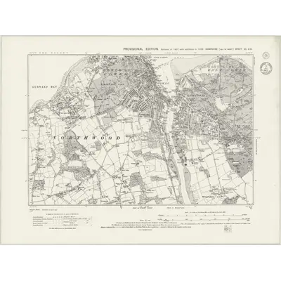 1938 Map of Hampshire & Isle of Wight XC.NW, 1943 Print