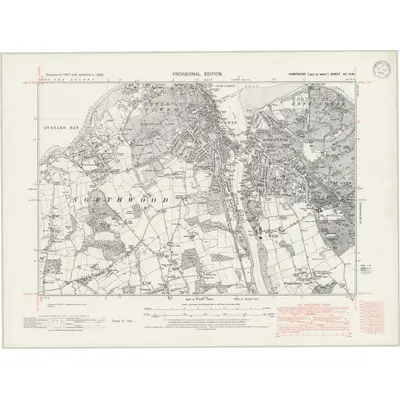 1938 Map of Hampshire & Isle of Wight XC.NW, 1945 Print