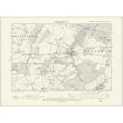 1896 Map of Hampshire & Isle of Wight XC.SE, 1898 Print