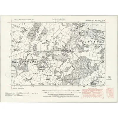 1942 Map of Hampshire & Isle of Wight XC.SE, 1947 Print