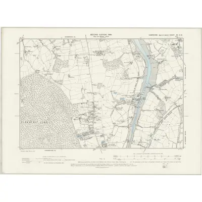 1896 Map of Hampshire & Isle of Wight XC.SW, 1898 Print