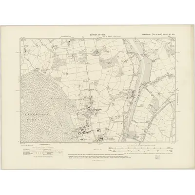 1907 Map of Hampshire & Isle of Wight XC.SW, 1909 Print