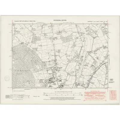 1938 Map of Hampshire & Isle of Wight XC.SW, 1947 Print