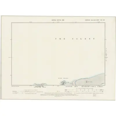 1896 Map of Hampshire & Isle of Wight XCI.NW, 1898 Print