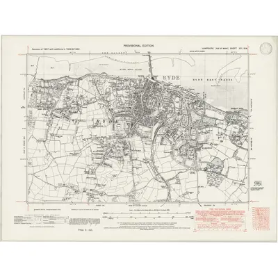 1938 Map of Hampshire & Isle of Wight XCI.SW, 1947 Print