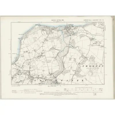 1896 Map of Hampshire & Isle of Wight XCIII.NE, 1898 Print