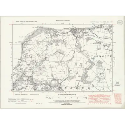 1938 Map of Hampshire & Isle of Wight XCIII.NE, 1947 Print