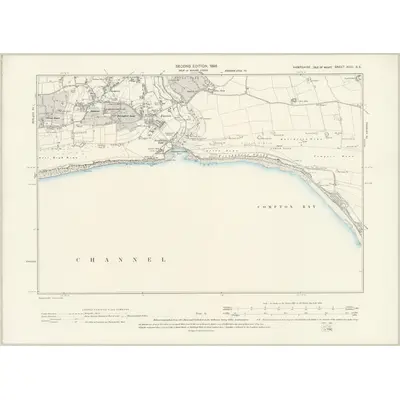 1895 Map of Hampshire & Isle of Wight XCIII.SE, 1898 Print