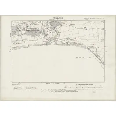 1907 Map of Hampshire & Isle of Wight XCIII.SE, 1942 Print