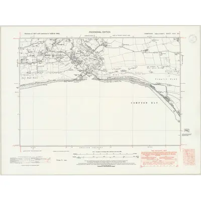 1938 Map of Hampshire & Isle of Wight XCIII.SE, 1947 Print