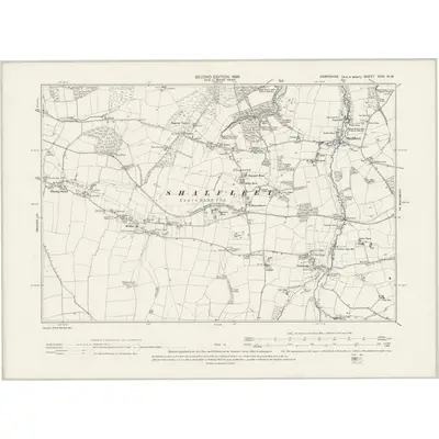 1896 Map of Hampshire & Isle of Wight XCIV.NW, 1898 Print