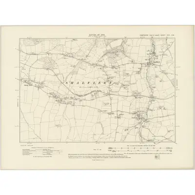 1907 Map of Hampshire & Isle of Wight XCIV.NW, 1909 Print