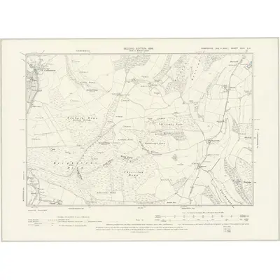 1896 Map of Hampshire & Isle of Wight XCIV.SE, 1898 Print