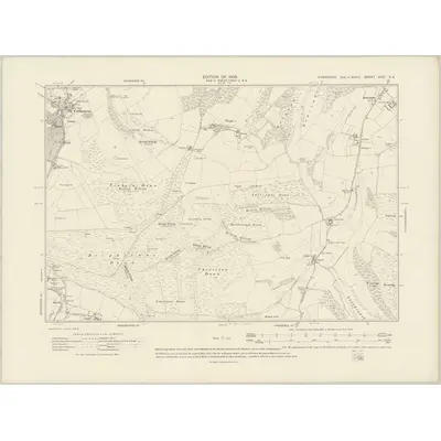 1906 Map of Hampshire & Isle of Wight XCIV.SE, 1908 Print