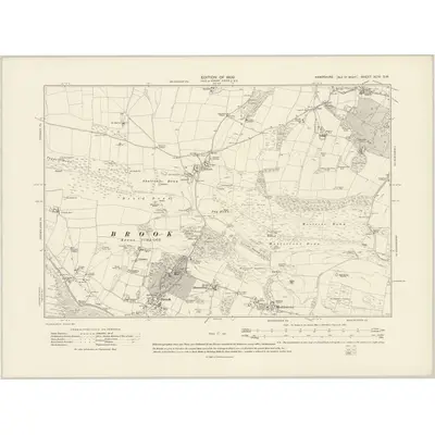 1907 Map of Hampshire & Isle of Wight XCIV.SW, 1909 Print