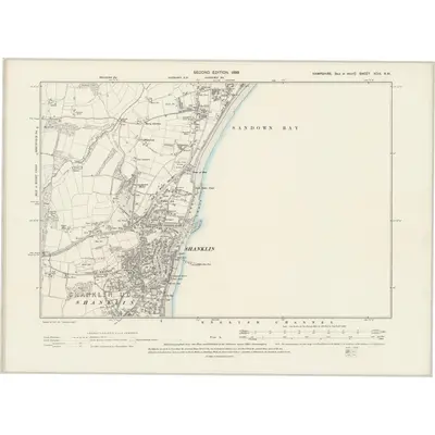 1896 Map of Hampshire & Isle of Wight XCIX.NW, 1899 Print